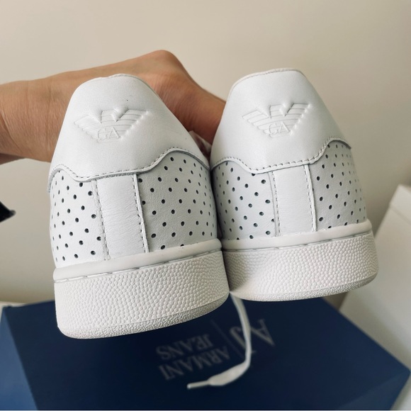 AJ ARMANI JEANS Genuine Bianco-white Sneaker Trainers Mens Shoes Size UK 8 - Picture 8 of 10